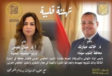 محافظ جنوب سيناء يهنئ وزيرة التنمية المحلية المحلية لفوزها بجائزه التميز الحكومي العربي كافضل محافظالمحلية لفوزها بجائزه التميز الحكومي العربي كافضل محافظ